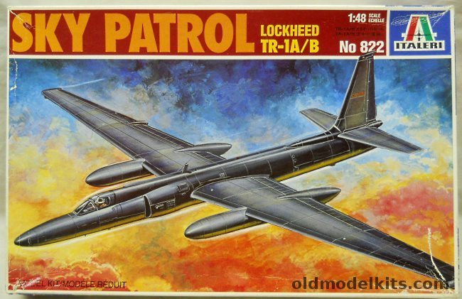 Italeri 1/48 Lockheed TR-1A or 2 seat TR-1B- USAF or ER-2 NASA - (ex-Testors), 822 plastic model kit